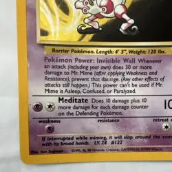 Pokemon TCG Mr. Mime Jungle 6/64 Holo Rare Unlimited Basic 40 HP Psychic - Image 3
