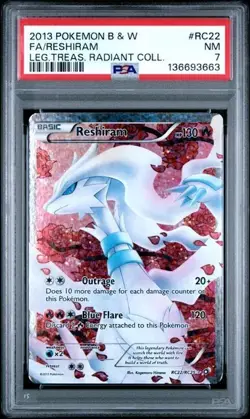 2013 POKEMON LEGENDARY TREASURES RESHIRAM #RC22 HOLO PSA 7 NEAR MINT #125149163 - Image 1