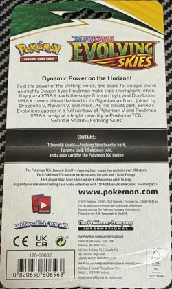 1x 2021 Pokemon Evolving Skies Checklane Blister Booster Pack Eevee Promo Card! - Image 2