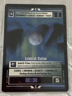 Star Trek CCG 1E DS9 ESTABLISH STATION Card NEVER PLAYED - Image 1