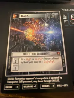 Star Trek CCG 1E Blaze of Glory TARGET THESE COORDINATES Card NEVER PLAYED - Image 1