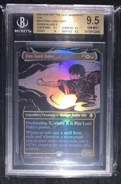 Fire Lord Zuko Borderless Foil BGS 9.5 Graded Avatar: The Last Airbender MTG - Image 1