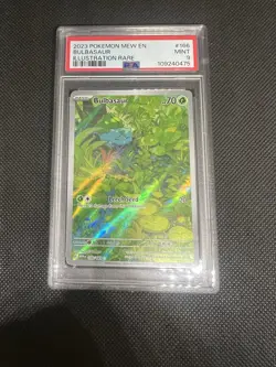 Pokemon Bulbasaur 166/165 Scarlet & Violet 151 Illustration Rare Holo PSA 9 2023 - Image 1
