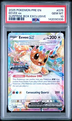 2025 POKEMON PRE EN-PRISMATIC EVOLUTIONS SURPRISE BOX EXCLUSIVE EEVEE EX PSA 10 - Image 1