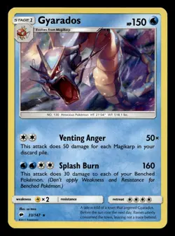 Gyarados 33/147 Rare Burning Shadows Holo Pokemon NM - Image 1