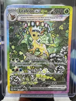 Pokemon Leafeon ex 144/131 Sv: Prismatic Evolutions EX Tera Holo SIR 270HP 2025 - Image 1