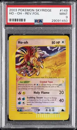 2003 POKEMON SKYRIDGE #149 HO-OH-REVERSE FOIL PSA 9 - Image 1