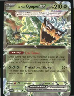 Teal Mask Ogerpon ex 012/131 Double Rare Prismatic Evolutions Pokemon Holo NM - Image 1