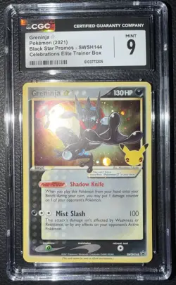 Pokemon Greninja Star Holo Promo SWSH144 Basic HP130 CGC 9 English TCG - Image 1