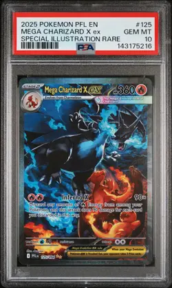 2025 POKEMON PHANTASMAL FLAMES SPECIAL ILLUSTRATION MEGA CHARIZARD X EX PSA 10 - Image 1