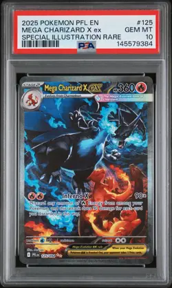 2025 POKEMON PHANTASMAL FLAMES SPECIAL ILLUSTRATION MEGA CHARIZARD X EX PSA 10 - Image 1
