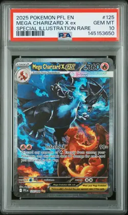 2025 POKEMON PHANTASMAL FLAMES SPECIAL ILLUSTRATION MEGA CHARIZARD X EX PSA 10 - Image 1