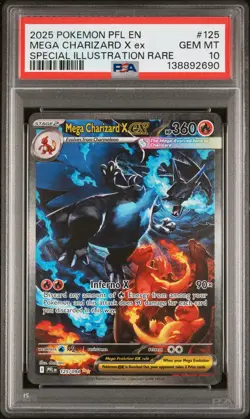 2025 POKEMON PHANTASMAL FLAMES SPECIAL ILLUSTRATION MEGA CHARIZARD X EX PSA 10 - Image 1