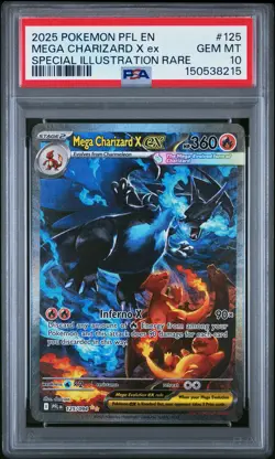 2025 POKEMON PHANTASMAL FLAMES SPECIAL ILLUSTRATION MEGA CHARIZARD X EX PSA 10 - Image 1