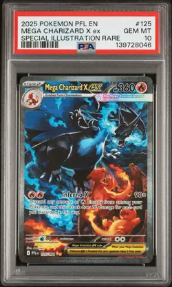 2025 POKEMON PHANTASMAL FLAMES SPECIAL ILLUSTRATION MEGA CHARIZARD X EX PSA 10 - Image 1