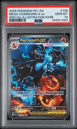 2025 POKEMON PHANTASMAL FLAMES SPECIAL ILLUSTRATION MEGA CHARIZARD X EX PSA 10 - Image 1