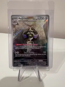 Pokemon TCG Aegislash Paradox Rift Holo Card 210/182 Illustration Rare - Image 1