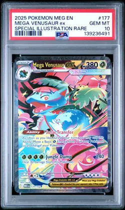 2025 POKEMON MEG EN-MEGA EVOLUTION #177 MEGA VENUSAUR EX PSA 10 - Image 1