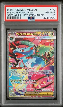 2025 POKEMON MEGA EVOLUTION SPECIAL ILLUSTRATION RARE MEGA VENUSAUR EX PSA 10 - Image 1