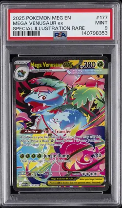 2025 POKEMON MEG EN-MEGA EVOLUTION #177 MEGA VENUSAUR EX PSA 9 - Image 1
