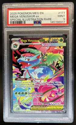 2025 Pokemon Mega Evolution Venusaur ex Special Illustration Rare #177/132 PSA 9 - Image 1