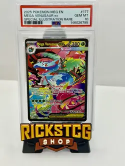 2025 POKEMON MEG EN-MEGA EVOLUTION #177 MEGA VENUSAUR EX PSA 10 - Image 1