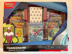 NEW Pokemon TCG Tsareena ex Premium Collection Box, Factory Sealed - Damaged Box - Image 1