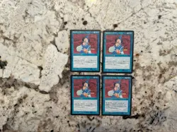 Mtg Fbb Apprentice Wizard x4 - Magic the Gathering Fbb Foreign Black Border EX - Image 1