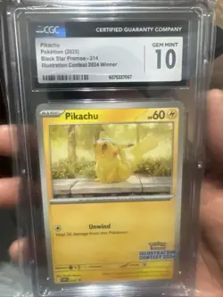 Pokemon Pikachu TCG Illustration Contest 2024 Promo Black Star - Image 1