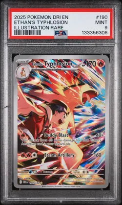 2025 Pokemon TCG Destined Rivals: Ethan's Typhlosion (IR) #190/182 - PSA 9 Mint - Image 1