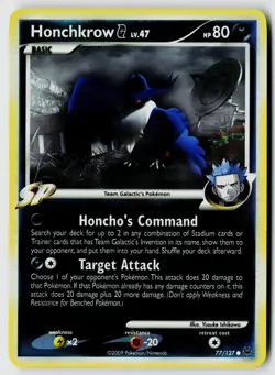 Pokemon Platinum #77/127 Honchkrow G Reverse Holo - Image 1