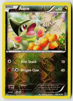 Pokemon XY - BREAKthrough #108/162 Axew (108) Reverse Holo - Image 1