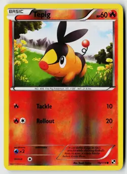 Pokemon Black and White #15/114 Tepig (15) Reverse Holo - Image 1