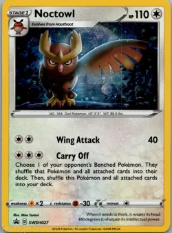 Noctowl SWSH027 Promo SWSH Black Star Pokemon NM - Image 1