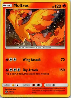 Moltres SM143 Promo SM Black Star Promos Pokemon LP - Image 1