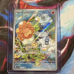 Pokemon TCG Castform Sunny Form Illustration Surging Sparks 195/191 - Image 1