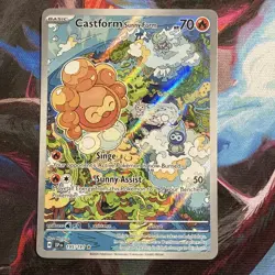 Pokemon TCG Castform Sunny Form Illustration Surging Sparks 195/191 - Image 2