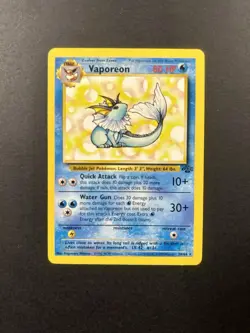 1999 Pokemon Vaporeon Non Holo LP NM Jungle Vintage Rare Unlimited #28 - Image 1