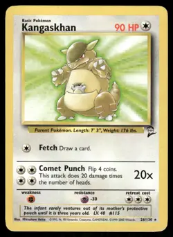 Pokemon Cards Kangaskhan 26/130 Base Set 2 Rare NM - Image 1