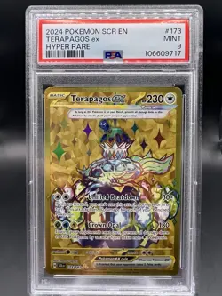 Terapagos EX 173/142 Hyper Rare Gold Border PSA 9 Stellar Crown Pokemon TCG - Image 1