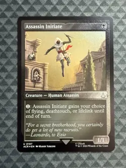 MTG Assassin Initiate #0197 Foil Etched Rare Assassin’s Creed (ACR) - Image 2