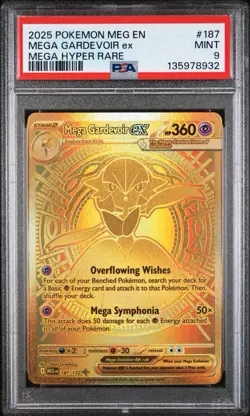 2025 POKEMON MEG EN-MEGA EVOLUTION 187 MEGA GARDEVOIR EX MEGA HYPER RARE PSA 9 - Image 1