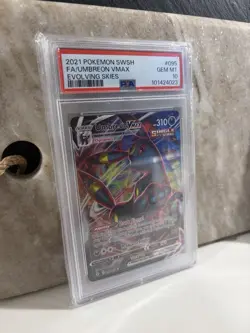 2021 POKEMON SWORD & SHIELD EVOLVING SKIES #095 FULL ART/UMBREON VMAX PSA 10 - Image 3