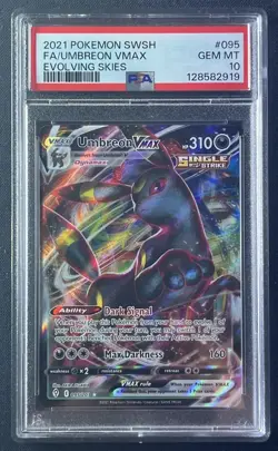 2021 Pokemon Umbreon VMAX Full Art Evolving Skies 095/203 PSA 10 Holo Ultra Rare - Image 1