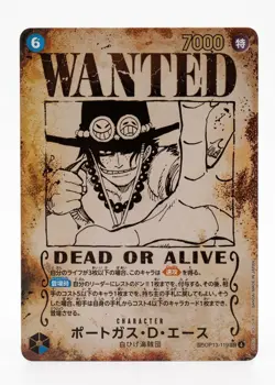 One Piece Trading Card Game- Portgas.D. Ace- OP13-119 SEC SP Wanted -Japanese NM - Image 1