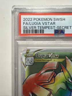 2022 POKEMON SWSH SILVER TEMPEST 202/195 LUGIA VSTAR SECRET RAINBOW RARE PSA 8 - Image 2