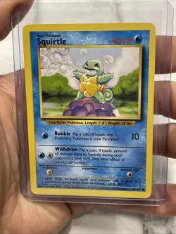 Pokemon Squirtle 63/102 Common Base Set Unlimited WOTC Vintage Vtg Card NM/MT - Image 1