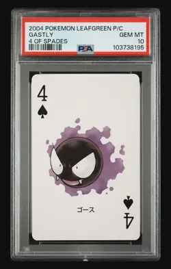 PSA 10 2004 POKEMON LEAFGREEN VERSION PLAYING CARDS GASTLY 4 OF SPADES POP 5 - Image 1