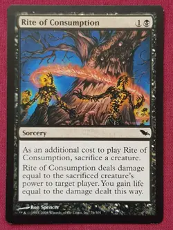 Magic The Gathering SHADOWMOOR RITE OF CONSUMPTION black card MTG - Image 1