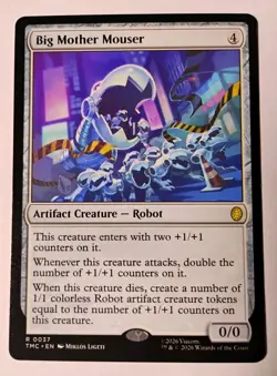 Big Mother Mouser MTG, Teenage Mutant Ninja Turtles Eternal, Rare, Regular, NM - Image 1